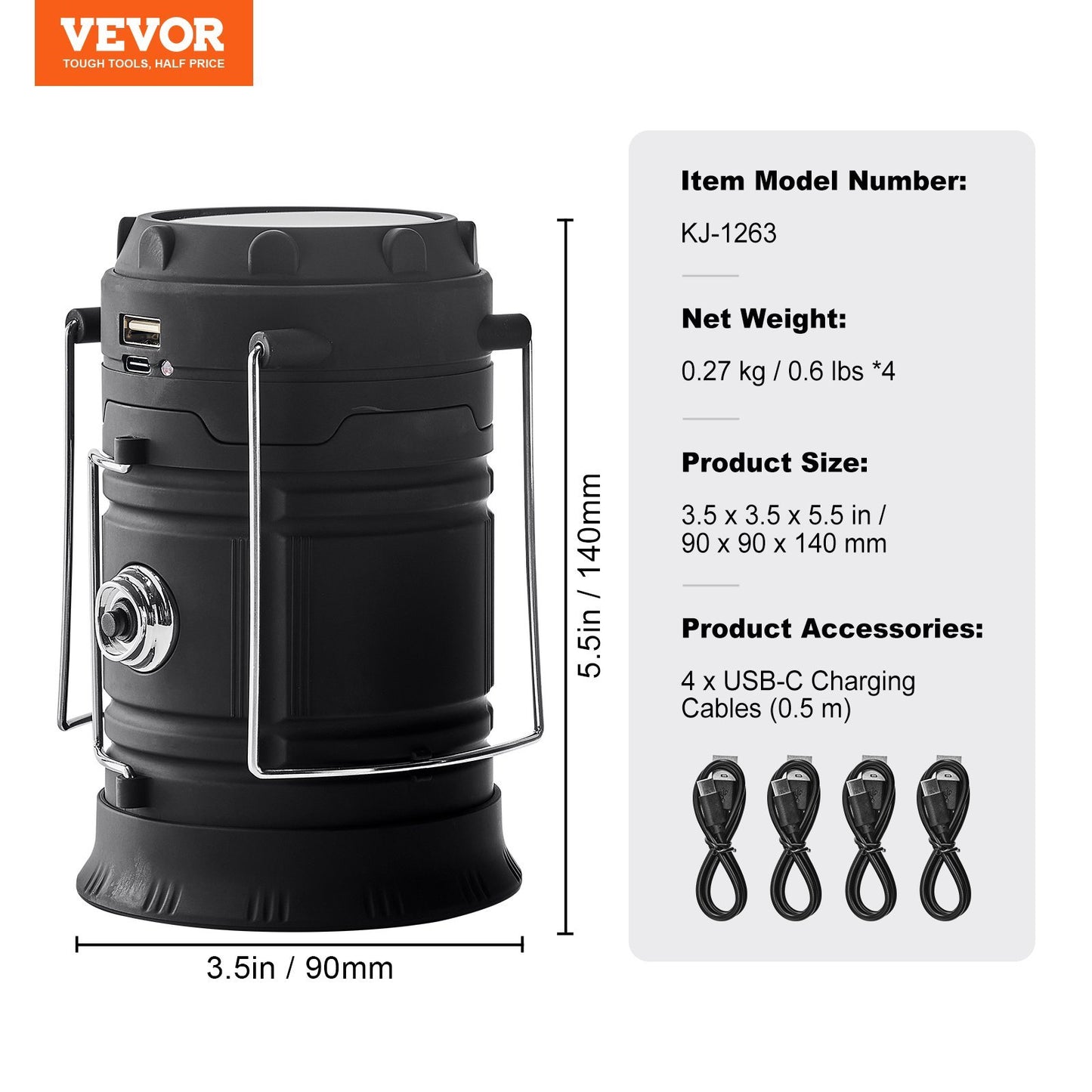 LED Camping Lanterns Portable Rechargeable Lights As Battery Bank 4 PCs - POWERVANT
